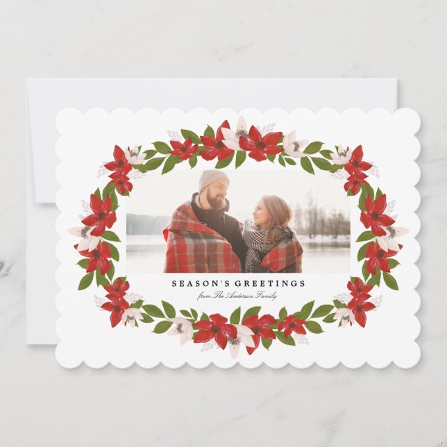Floral Frame Carte photo de vacances (Devant)
