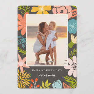 Floral Frame Fête des Mères Carte photo
