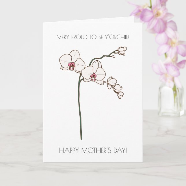 Floral Funny carte de fête des mères (Orchidée)
