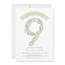 Floral Garden 9e anniversaire Invitation de fête
