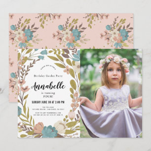 Floral Garden Party photo blanche Invitation d'ann