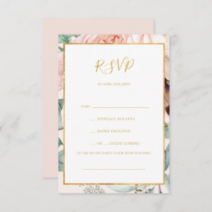 Floral Garden Pastel Chanson Demande RSVP Card