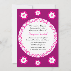Floral Garland rose nuptiale Invitation