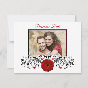 Floral Gerbera rouge Enregistrer la carte Date