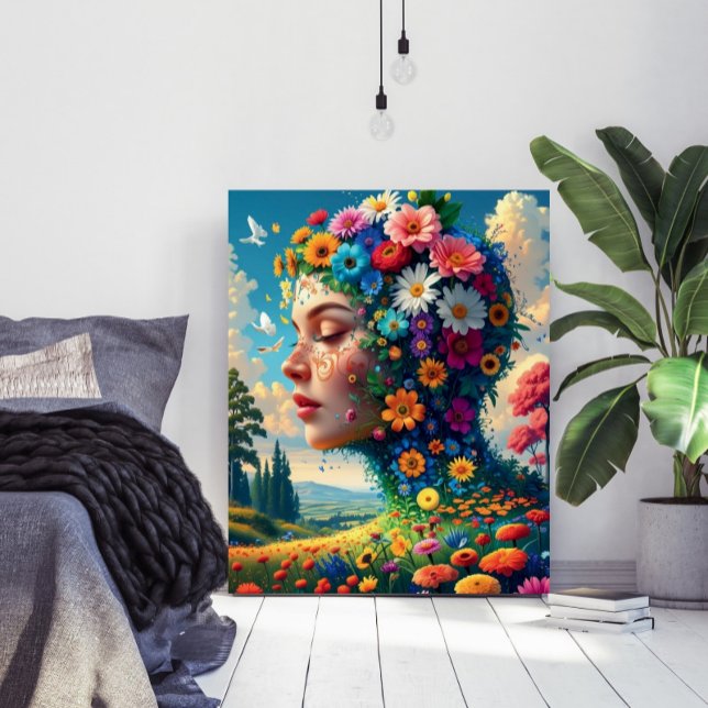 Floral Goddess Surreal Art Poster (Créateur téléchargé)