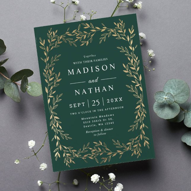 Floral Gold Faire-part de mariage victorien (Créateur téléchargé)