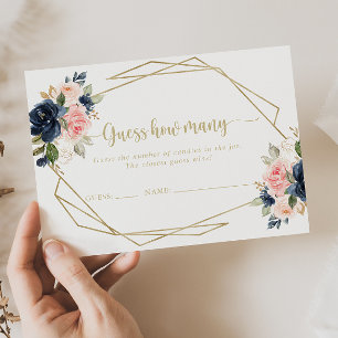 Floral Gold Géométrique Devinez combien de carte d