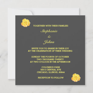 Floral Golden Jaune Orange Grey Mariage