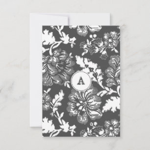 Floral gris Vintage monogramme MERCI