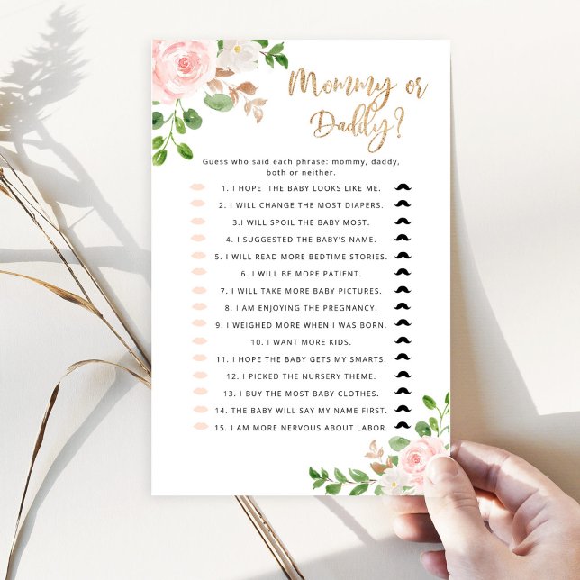 Floral Guess Who Said It Mommy ou Daddy jeu (Créateur téléchargé)