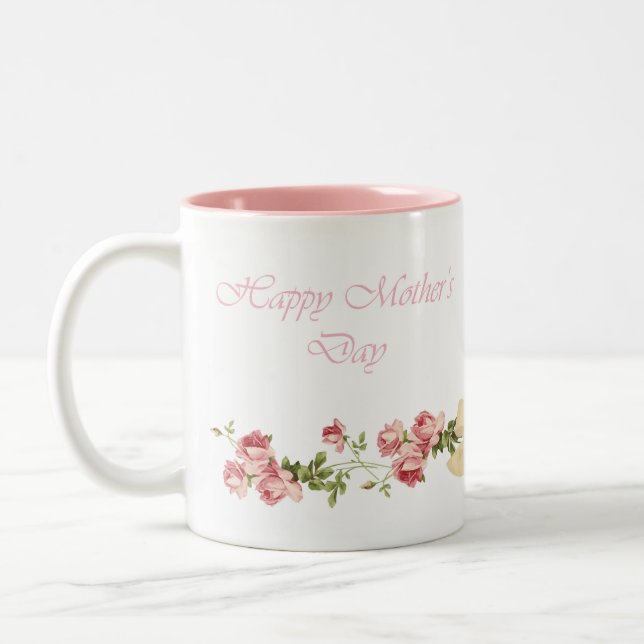 Floral Happy Mother's Day Coffee Mug (Gauche)