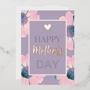 Floral Happy Mother's Day Foil Carte de vacances