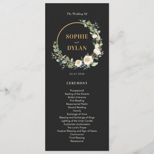Floral Hoop Programme de mariage des couleurs MODI (Devant)