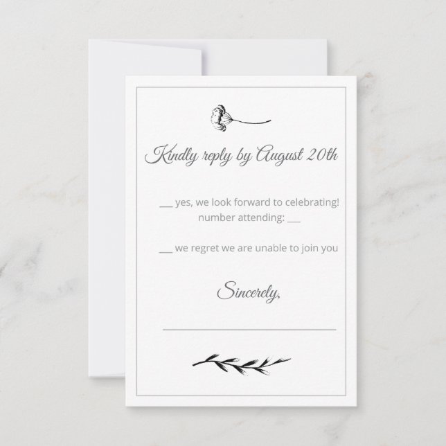 Floral Illustration Response Card (Devant)