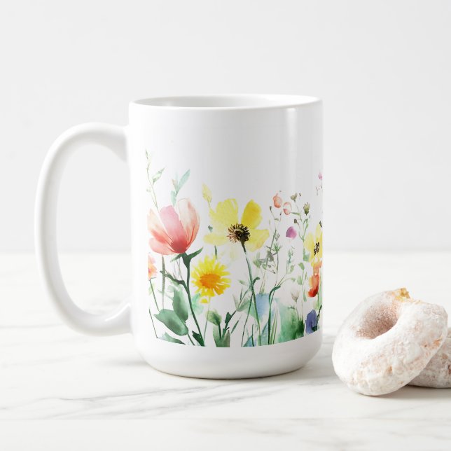 Floral Imprimer Cadeau romantique 🌹 tasse de café (Avec donut)