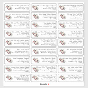 Floral individuel Mariage Étiquettes de adresse in