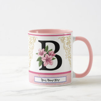 Floral Initial Mug – Letter B Monogram | Personali