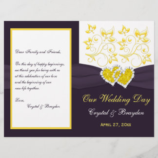 Floral jaune violet blanc, Programme de mariage de