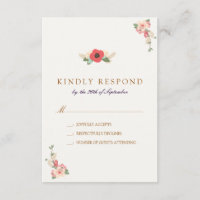 Floral Jumping le mariage de chambre Réponse RSVP