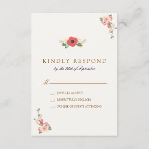 Floral Jumping le mariage de chambre Réponse RSVP