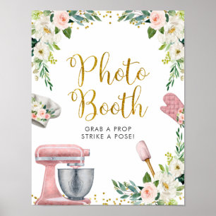 Floral Kitchen Fête des mariées Photo Booth Poster