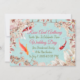 Floral/Koi Faire-part de mariage