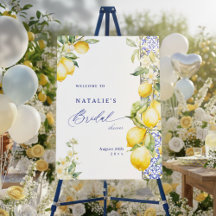 Floral Lemon Mediterranean Bridal Shower Welcome