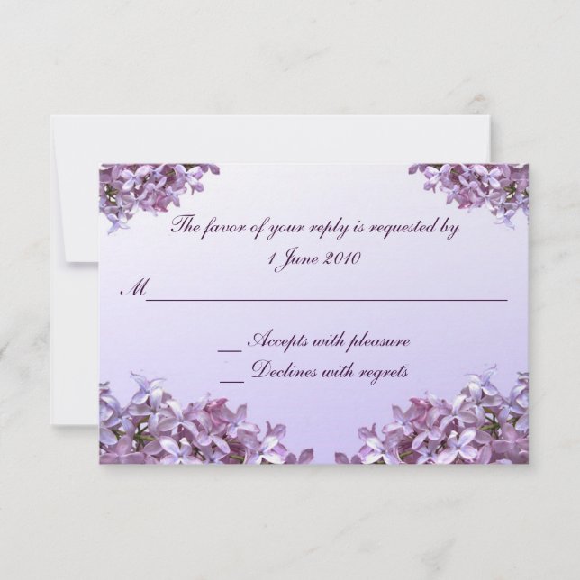 Floral Lilac Fleurs RSVP Mariage (Devant)