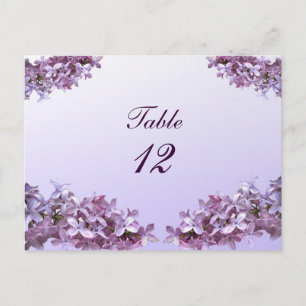 Floral Lilac Flowers Mariage Numéro de table