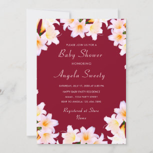 Floral Lilies Baby shower Modèle d'invitation