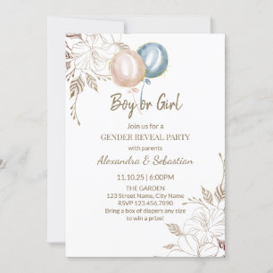 Floral Lines Genre Reveillez Invitation