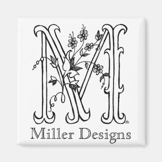 Floral M : Miller Designs Magnet