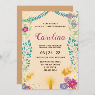 Floral Magique invitation d'anniversaire