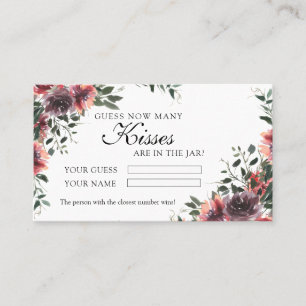 Floral Mariage Combien de baisers Douche Carte de