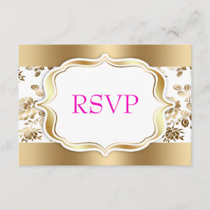 Floral Mariage damassé RSVP
