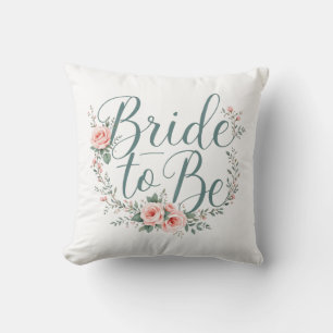 Floral Mariée à être Blush rose Roses Coussin