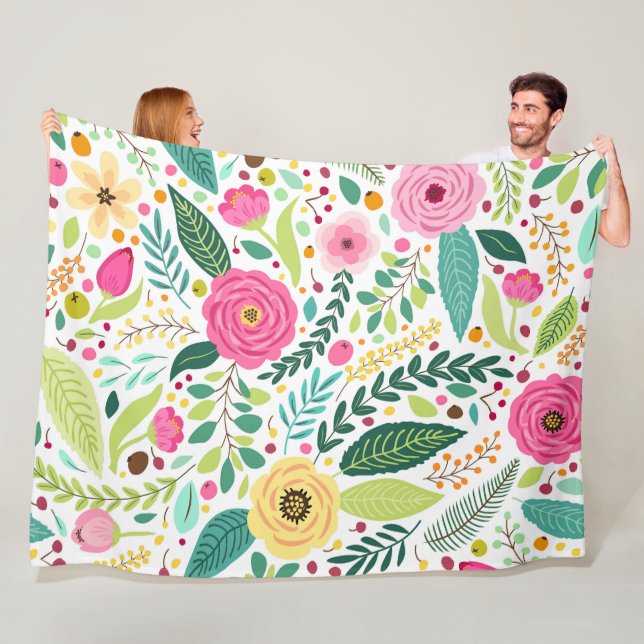 Floral Melody Couverture en polaire 60x80 (En situation)