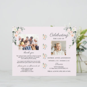 Floral Memorial Funeral Service Photo Programme