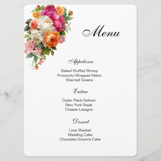 Floral Menu Card (Devant)