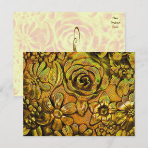 Floral métallique # 2 Modèle de carte postale
