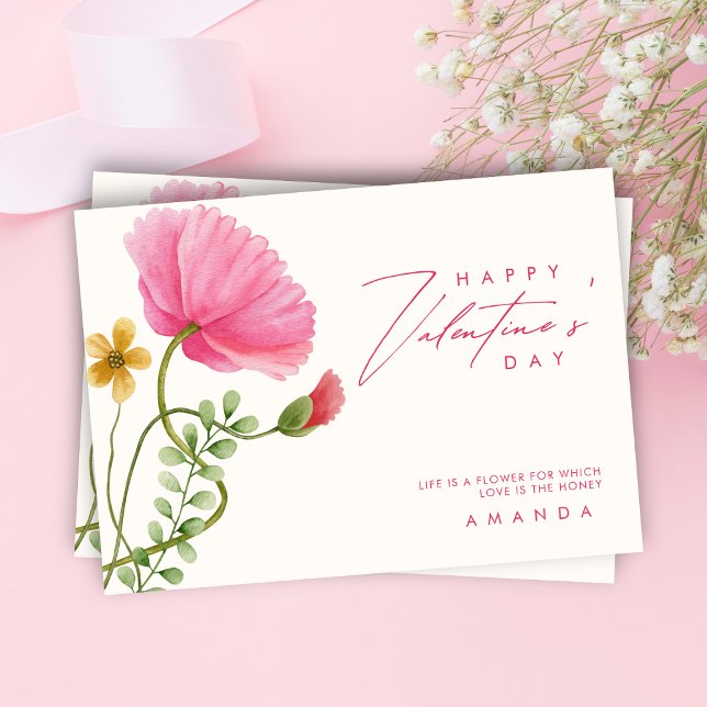 Floral mignon Moderne chic carte valentine jour (Créateur téléchargé)