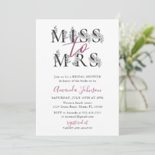 Floral Miss à Mme Bridal Shower Invitation