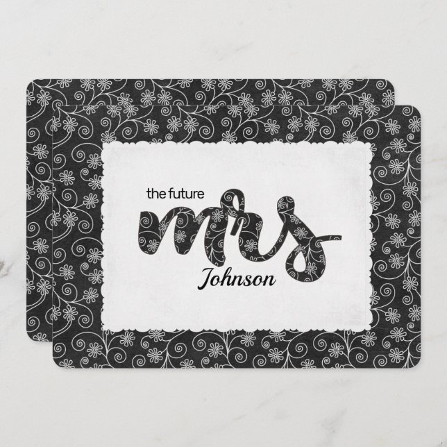 Floral Mme Fête des mariées Invitation (Devant / Derrière)