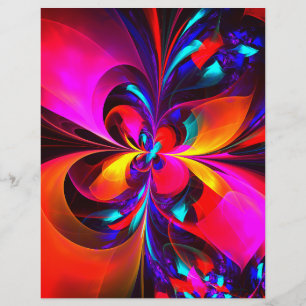 Floral moderne Art Abstrait Rouge Bleu Motif #07
