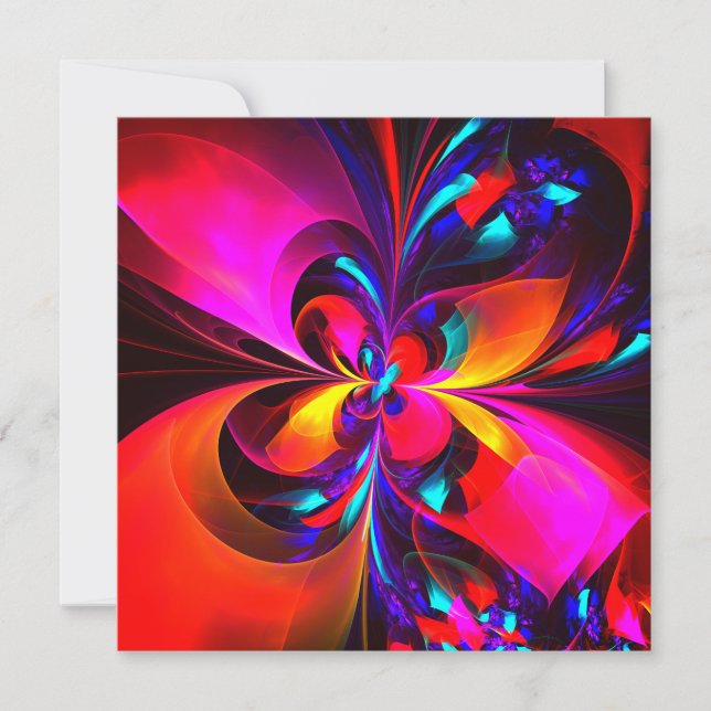 Floral moderne Art Abstrait Rouge Bleu Motif #07 (Devant)