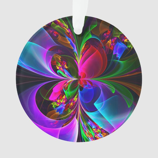 Floral moderne Art Abstrait Rouge Bleu Motif #12 (devant)