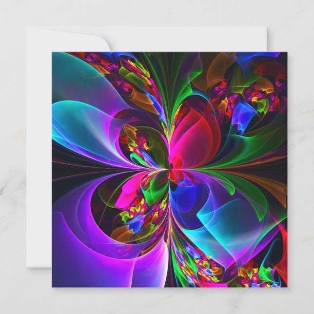 Floral moderne Art Abstrait Rouge Bleu Motif #12 (Devant)