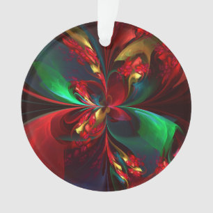 Floral moderne Art Abstrait Rouge Vert Motif #11