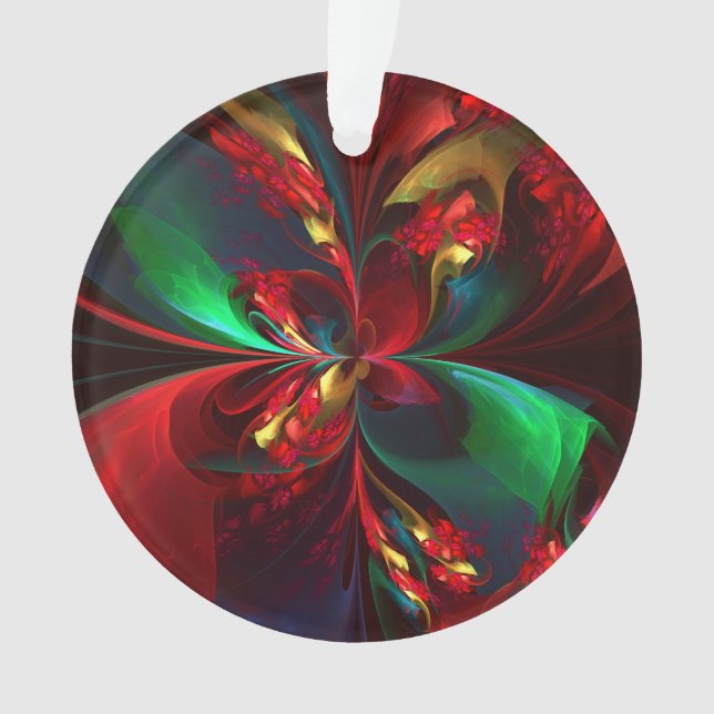 Floral moderne Art Abstrait Rouge Vert Motif #11 (devant)