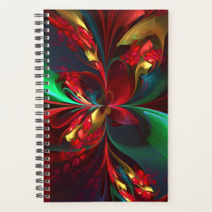 Floral moderne Art Abstrait Rouge Vert Motif #11